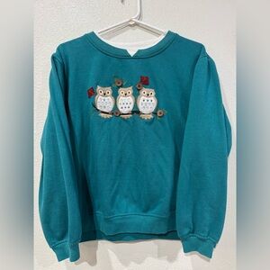 Rebecca Malone Teal Sweater with Owl Design